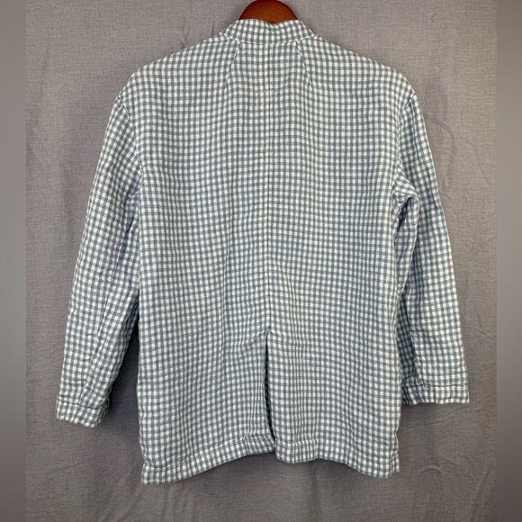 Madewell Linen Collarless Gingham Blazer - Picture 8 of 10